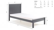 Boro Wooden low foot end bed frame in grey