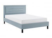 Ortase bedstead in pale blue fabric