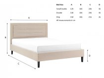 Ortase bedstead in pale blue fabric