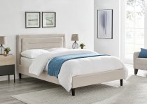 Ortase bedstead in biscuit fabric