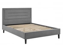 Ortase bedstead in grey fabric