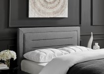 Ortase bedstead in grey fabric