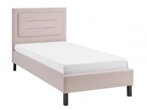 Ortase bedstead in pink fabric