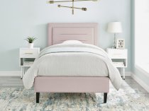 Ortase bedstead in pink fabric