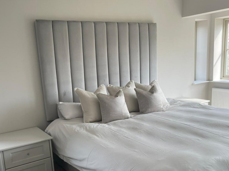 Tall vertical panel headboard