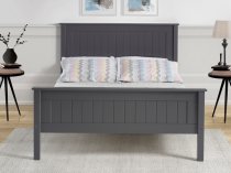 Boro Wooden high foot end bed frame in dark grey