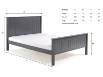 Boro Wooden high foot end bed frame in dark grey