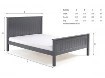 Boro Wooden high foot end bed frame in white