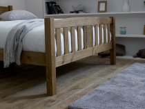 Pinner Wooden bed frame in honey finish