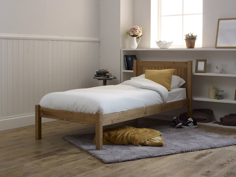 Tralo Wooden bed frame in pine finish