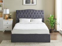 Vino Ottoman storage bedstead in dark grey fabric