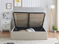 Vino Ottoman storage bedstead in natural fabric