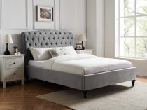 Vino bedstead in light grey fabric