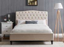 Vino bedstead in a natural tone fabric