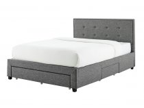 Machin storage bedstead in grey fabric